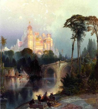 ブルック川の流れ Painting - 幻想的な風景 トーマス・モラン・ストリーム